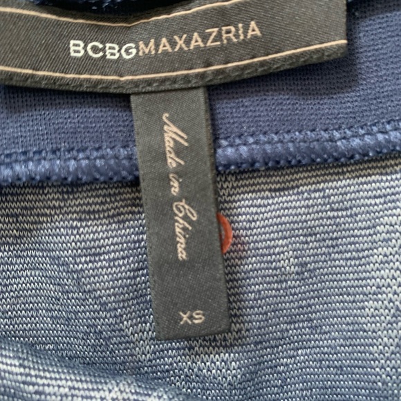 BCBGMaxAzria Mini Dress Flare Navy Blue Gray XSmall - Picture 8 of 10